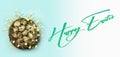 Happy Easter. Nest with easter eggs.Dreamy blue toning background.Banner. Big size Royalty Free Stock Photo