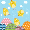 Happy Easter Newborn Baby Chicks Royalty Free Stock Photo