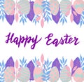 Happy easter nice card with hand drawn lettering. Royalty Free Stock Photo