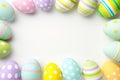 Happy easter Orange Poppy Eggs Secreted Easter Treasures Basket. White designated area Bunny Enchanting. decor background Royalty Free Stock Photo