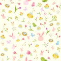 Happy Easter ornaments and decorative elements. Vector seamless pattern. Perfect for Easter and spring greeting cards