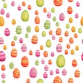 Vector seamless pattern with easter eggs. Happy Easter ornaments and decorative elements. For greeting cards