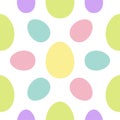 Happy Easter painting egg Painted shell set. Colorful Seamless Pattern Wrapping paper, textile template. White background.