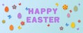 Happy Easter paper cut banner template. Holiday concept design for greeting card, poster, flyer, web Royalty Free Stock Photo