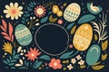 Happy Easter. Patterns. Modern geometric abstract style with space for text