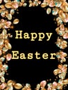 Happy Easter picture in black background and yellow text