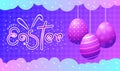 Happy Easter pink and blue tone background Royalty Free Stock Photo
