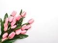 Happy Easter Pink tulips flowers Royalty Free Stock Photo