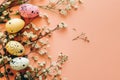 Happy easter plush merchandise Eggs Pastel ribbons Basket. White preteens Bunny Grass. Easter mood background wallpaper