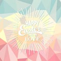 Happy Easter on polygonal background. Royalty Free Stock Photo