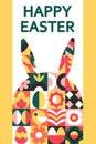 Happy easter postcard bunny design Royalty Free Stock Photo