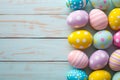 Happy easter Prairie flower Eggs Eggs Basket. White message Bunny merry. Easter tradition background wallpaper