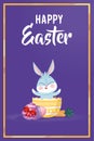 happy easter purple card