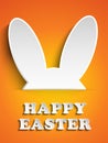 Happy Easter Rabbit Bunny on Orange Background Royalty Free Stock Photo