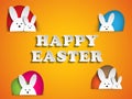 Happy Easter Rabbit Bunny on Orange Background Royalty Free Stock Photo