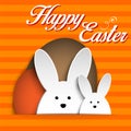 Happy Easter Rabbit Bunny on Orange Background Royalty Free Stock Photo