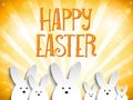 Happy Easter Rabbit Bunny on Orange Background Royalty Free Stock Photo