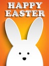 Happy Easter Rabbit Bunny on Orange Background Royalty Free Stock Photo