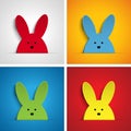 Happy Easter Rabbit Bunny Set Cartoon Royalty Free Stock Photo