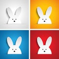 Happy Easter Rabbit Bunny Set Cartoon Royalty Free Stock Photo