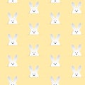 Happy Easter Rabbit Bunny Yellow Seamless