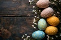 Happy easter radiant Eggs Easter basket grass Basket. White holy of holies Bunny easter hyacinth. renewal background wallpaper Royalty Free Stock Photo