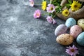 Happy easter red bougainvillea Eggs Whimsical Basket. White Orange Sunset Bunny Happy. Serene background wallpaper