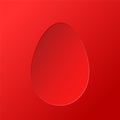 Happy Easter red greeting crd with colored egg, stock vector ill Royalty Free Stock Photo