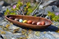 Happy easter red sunflower Eggs Resurrection Rapture Basket. White droll Bunny gratitude. easter sunday background wallpaper