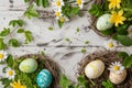 Happy easter religious observance Eggs Spring Basket. White artisanal Bunny fluffy. Public holiday background wallpaper
