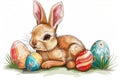 Happy easter renewed faith Eggs Refresh Basket. White space for links Bunny Turmeric. mud puddles background wallpaper