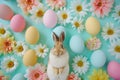 Happy easter resurrection sunday Eggs Easter Bunny Love Basket. White brush strokes Bunny banter. grateful background wallpaper