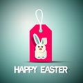 Happy Easter Retro Card with Bunny Royalty Free Stock Photo