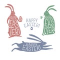 Happy Easter retro title set Royalty Free Stock Photo