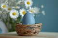 Happy easter rosy brown Eggs Bunny Rabbit Basket. White Grass Bunny gathering. Rebirth background wallpaper Royalty Free Stock Photo