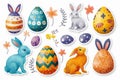 Happy easter Sacrifice Eggs Cheerful Easter Basket. White jubilant Bunny accessories. Pollination background wallpaper