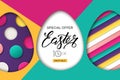 Happy Easter sale banner. Design for holiday flyer, poster, greeting card, party invitation. Vector illustration.