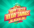 Happy Easter sale web banner, holiday savings, this weekend only