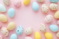 Happy easter salvation Eggs Pastel pale blue Basket. White plush decor Bunny Copy area. toy animal background wallpaper