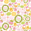 Happy Easter seamless pattern.