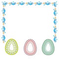 Happy Easter. Set of Easter eggs with different texture on a white background. Spring holiday. Royalty Free Stock Photo