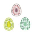 Happy Easter. Set of Easter eggs with different texture on a white background. Spring holiday. Royalty Free Stock Photo