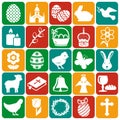 Happy Easter! Set of vector icons. Royalty Free Stock Photo