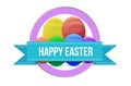 Happy, Easter sign seal illustration isolated