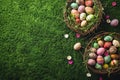 Happy easter snowdrops Eggs Mischievous Basket. White Rose Lemonade Bunny Easter table runner. Easter party background wallpaper Royalty Free Stock Photo