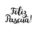 Happy Easter in Spanish. Modern Calligraphy Greeting Card. Brush Lettering. Royalty Free Stock Photo