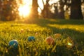 Happy easter special prayers Eggs Easter egg basket Basket. White Rose Froth Bunny easter crocus. floral bunch background Royalty Free Stock Photo