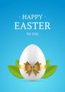 Happy Easter spring chicken egg gift 3d greeting card holiday design template realistic vector illustration. Royalty Free Stock Photo