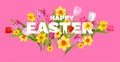 Happy Easter spring holiday concept.