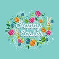 Happy Easter spring time illustration background Royalty Free Stock Photo